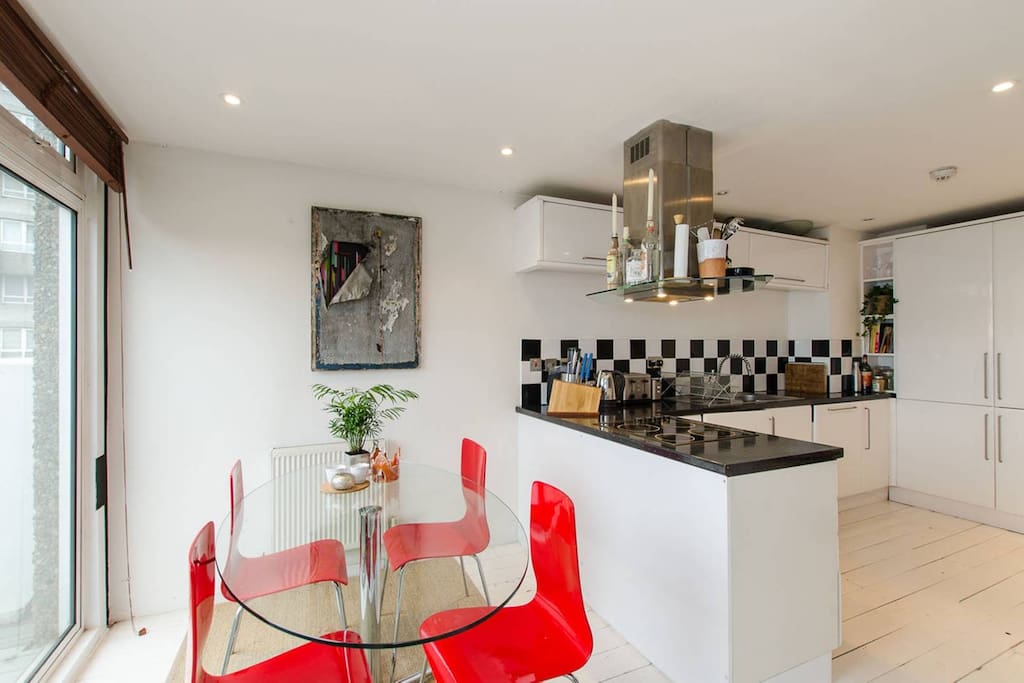 Kitchen seen from living room