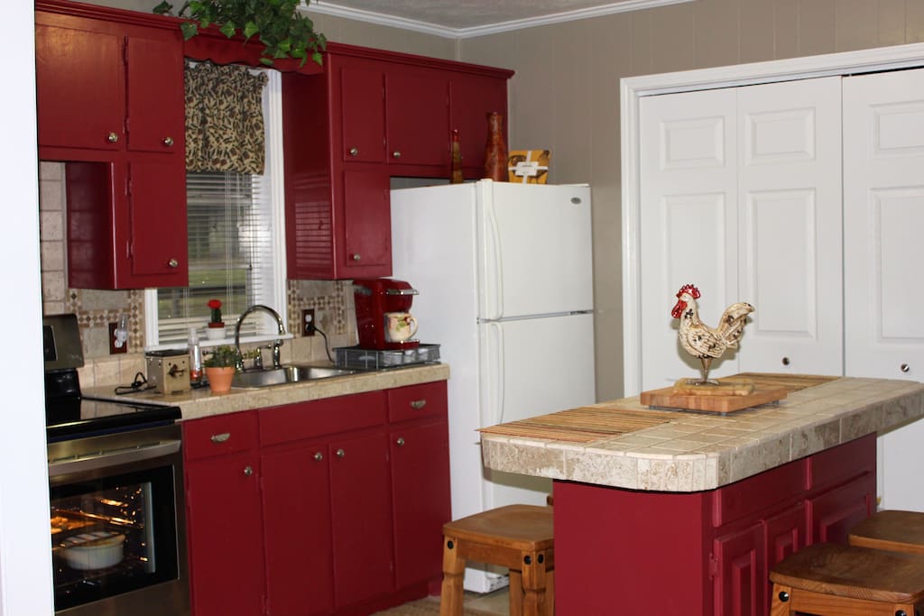 Fully furnished kitchen with all new appliances.