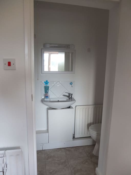 Ensuite shower room. Small in size but private and towels provided