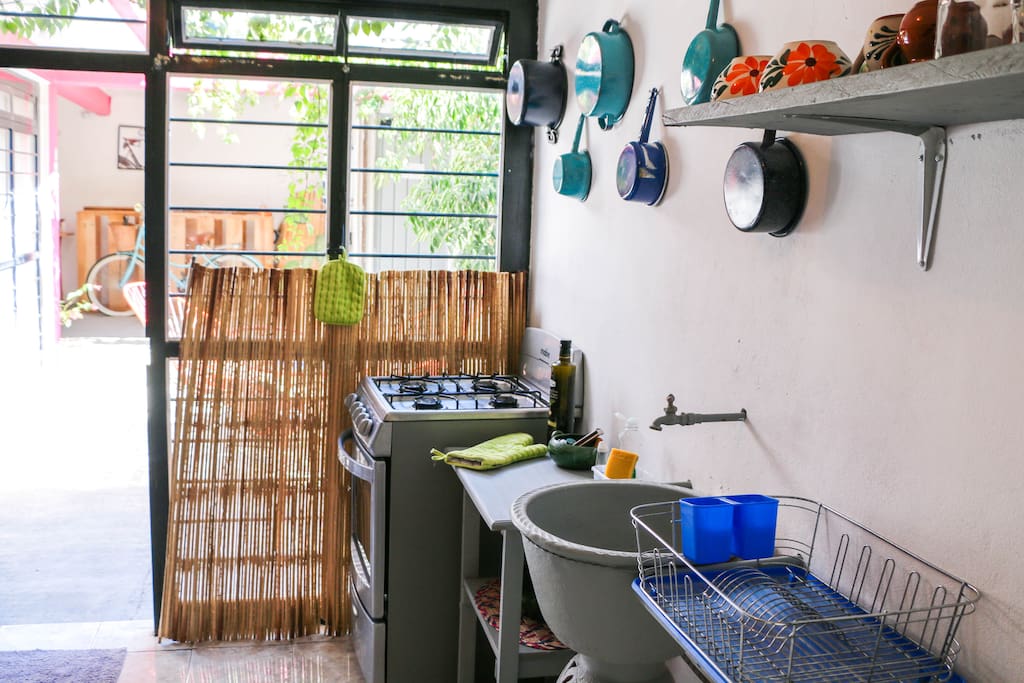 View from the kitchen to the patio