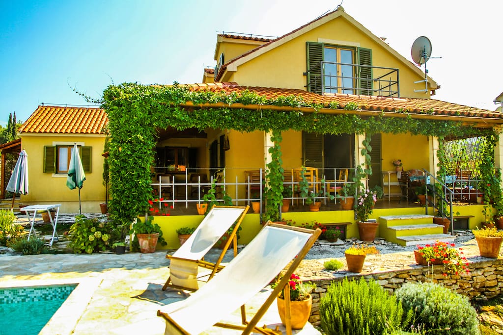 Back of the villa, view from the gardens