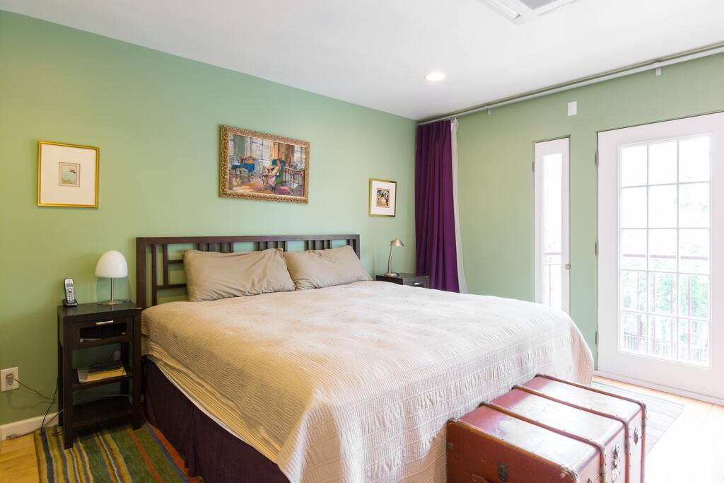 Master bedroom with Juliet balcony and en-suite bathroom