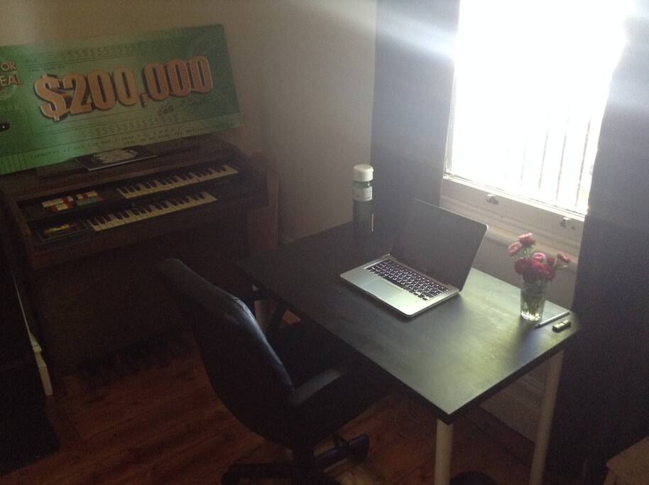 Desk, Chair and functioning antique organ
