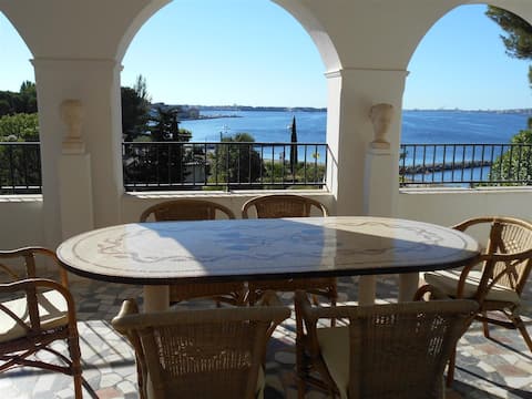 Restored 18th century mill with panoramic sea view