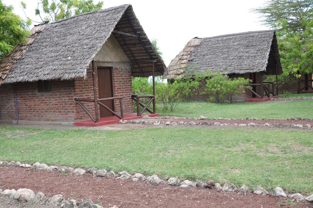 Outside view of huts