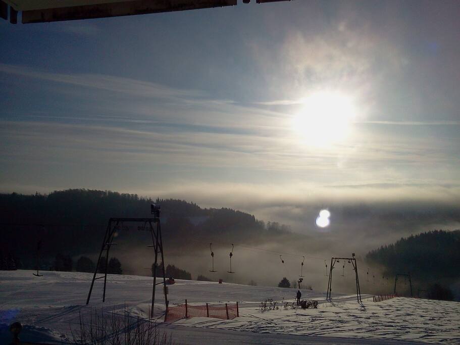 Piste vor der Türe... los gehts