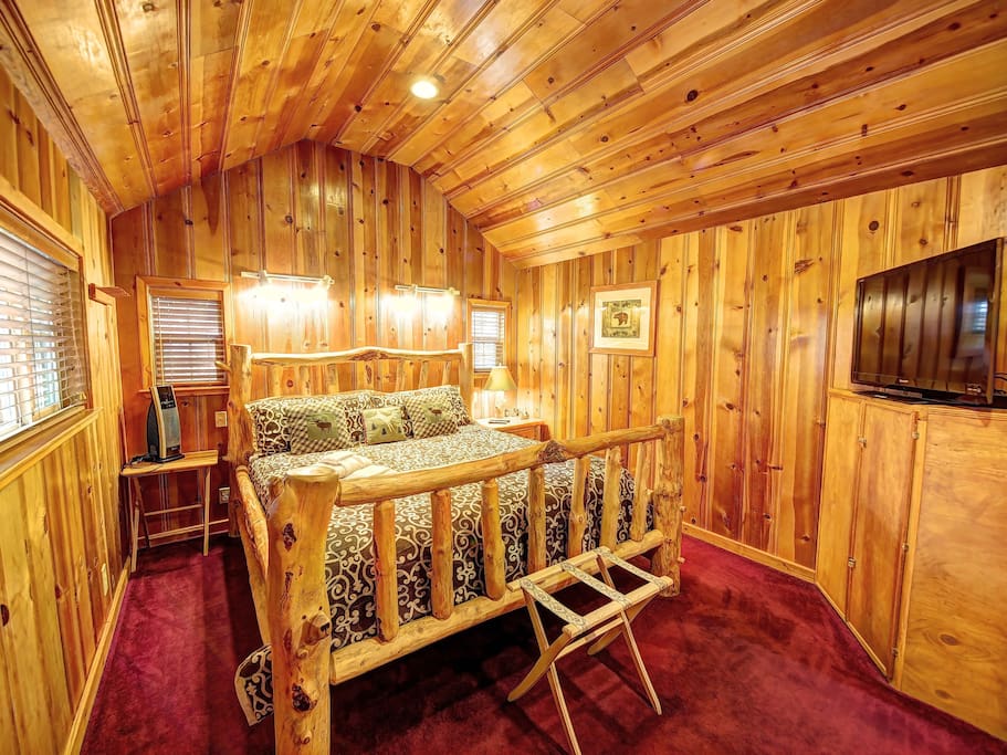 Bedroom with King Size Custom Bear Bed