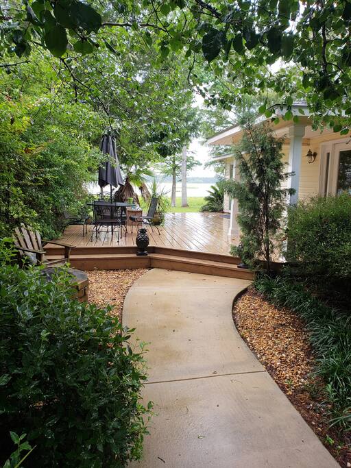 Main entrance and deck with a view