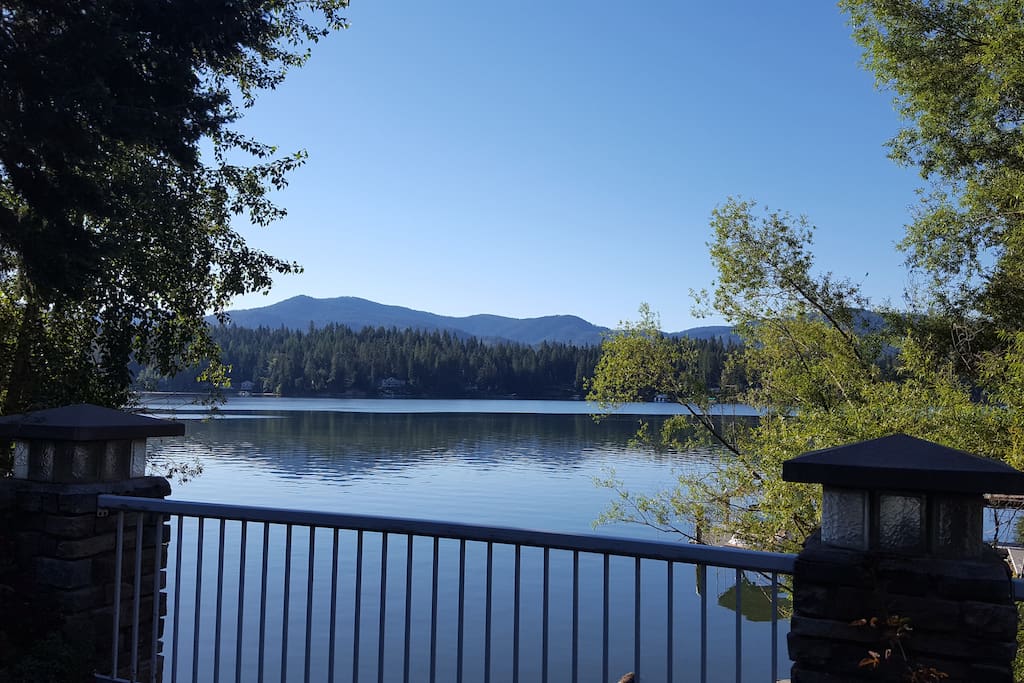 View from the patio, just steps down to the lake