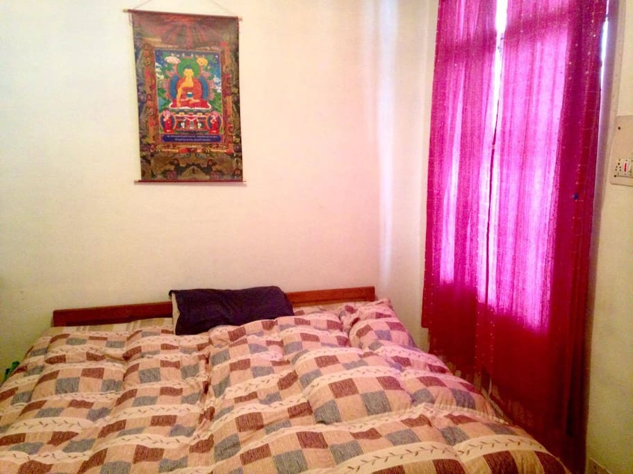 Room 1: with desk and double bed