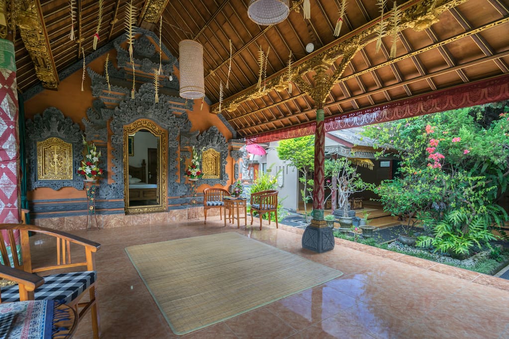 Large terrace room , facing to the tropical garden