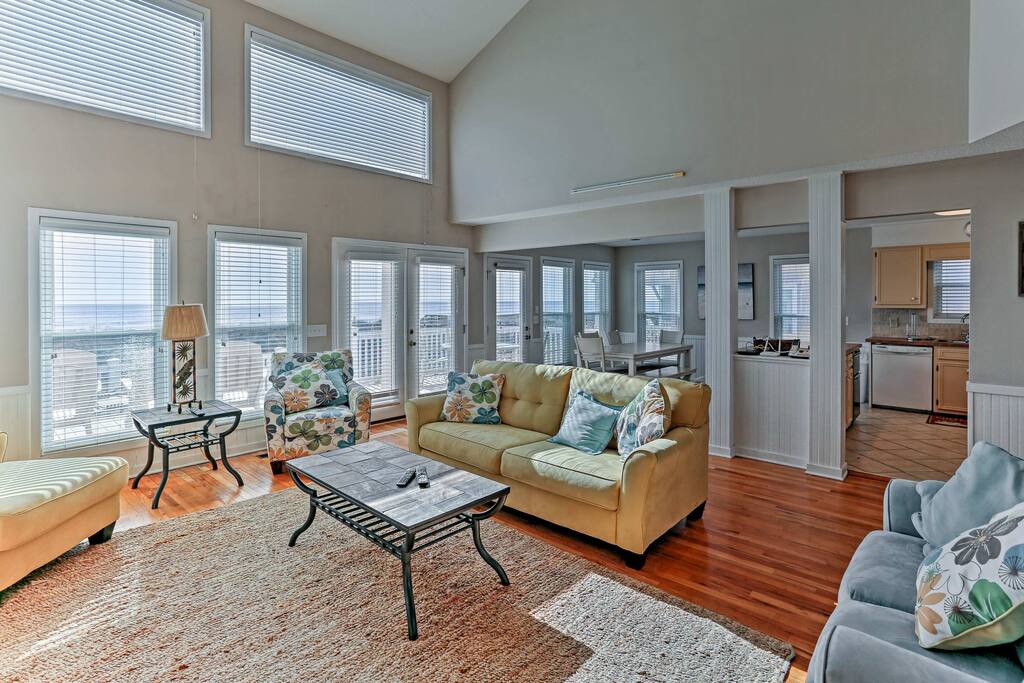 When you need a break from the elements, luxuriate in the spacious living room.