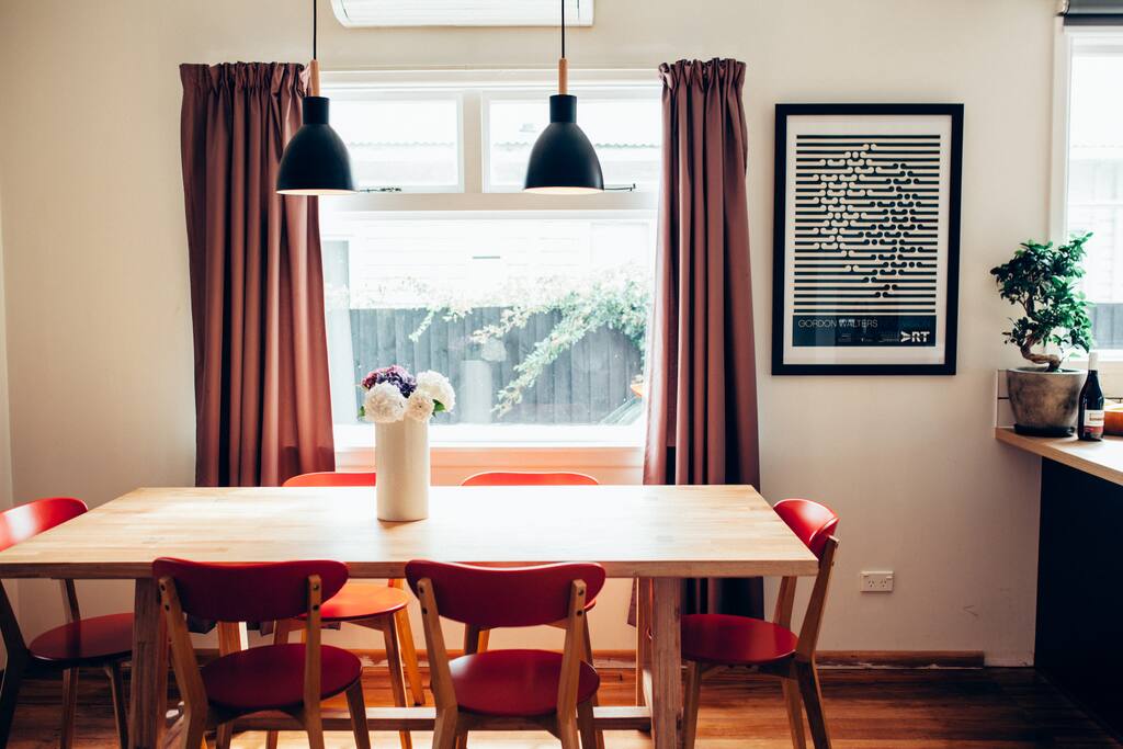 Large sunny dining table
