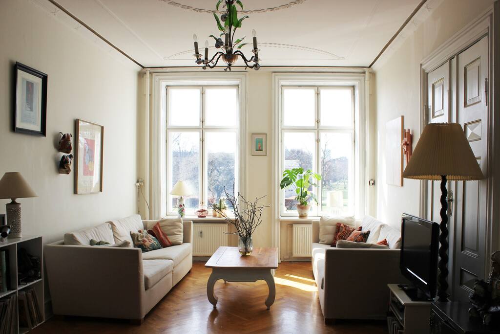 Livingroom with a view. Sunny and light all day.