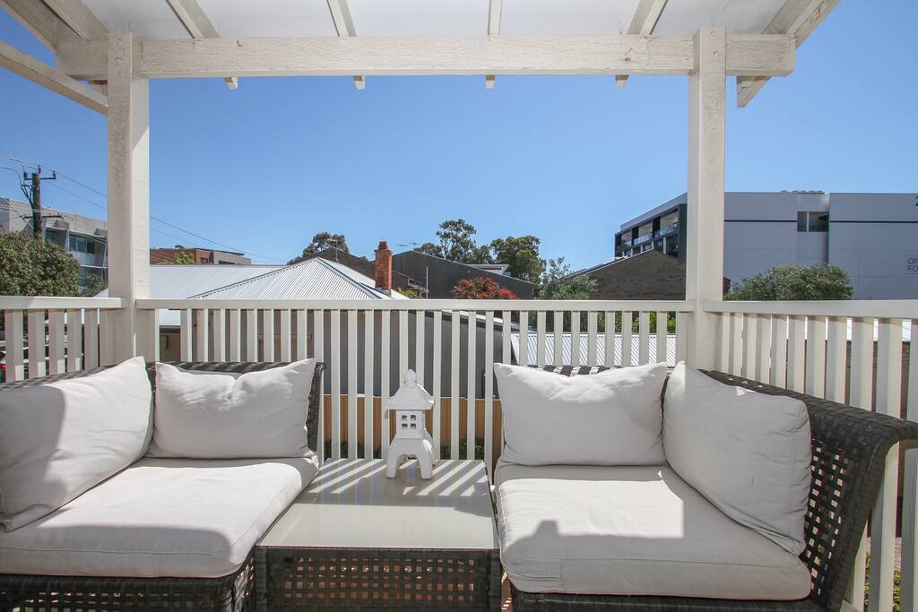 Balcony off bedroom.