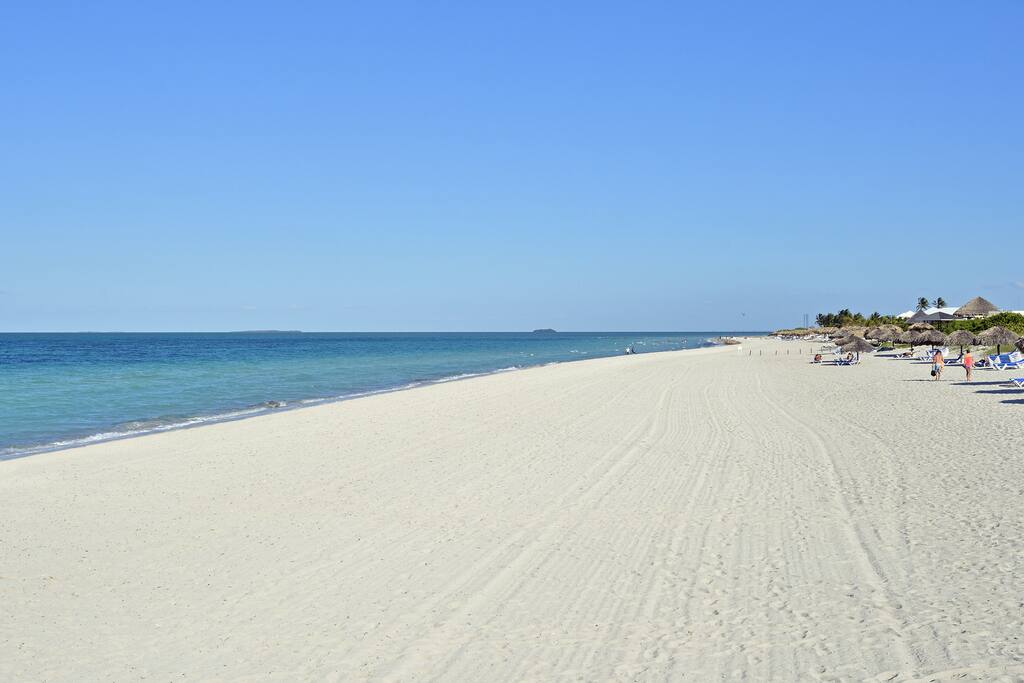 Nicer beach area near the hotels.