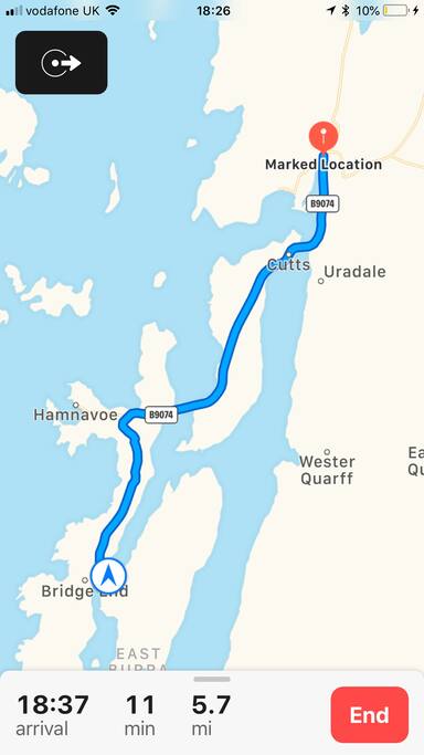 Directions from East Voe, Scalloway