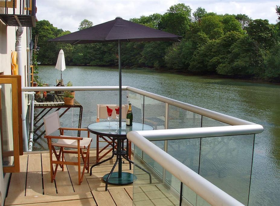 Deck area overlooking the creek