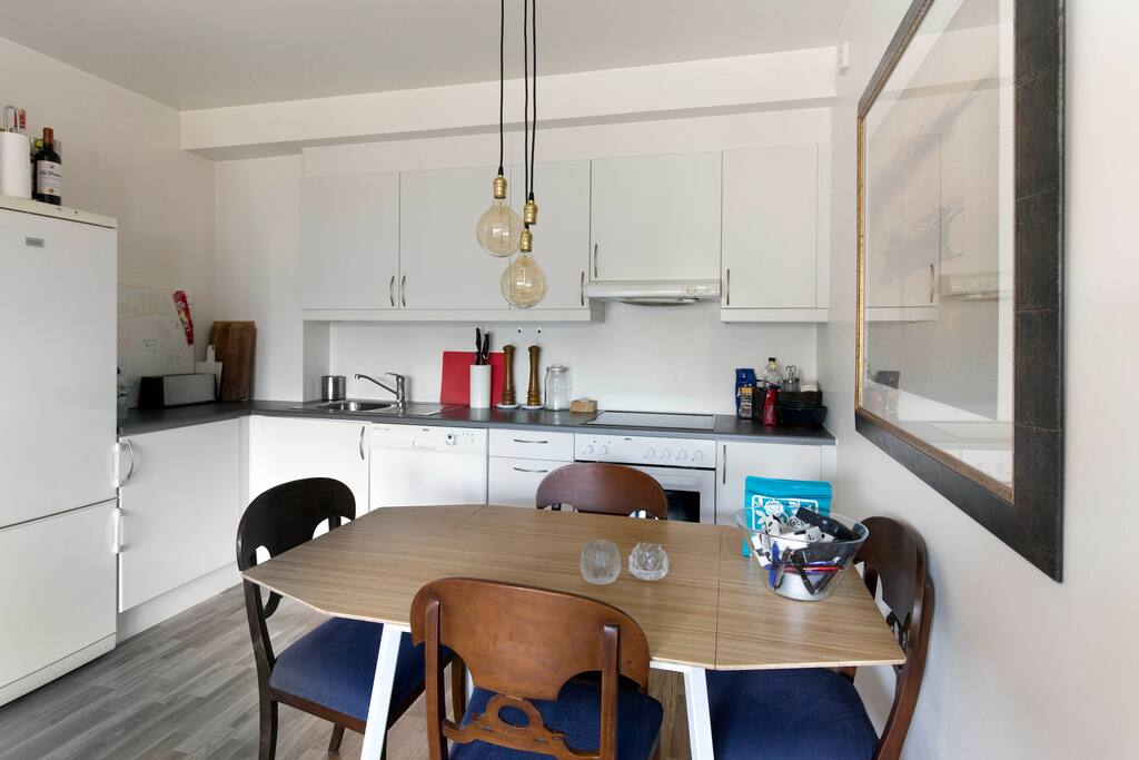 The kitchen area