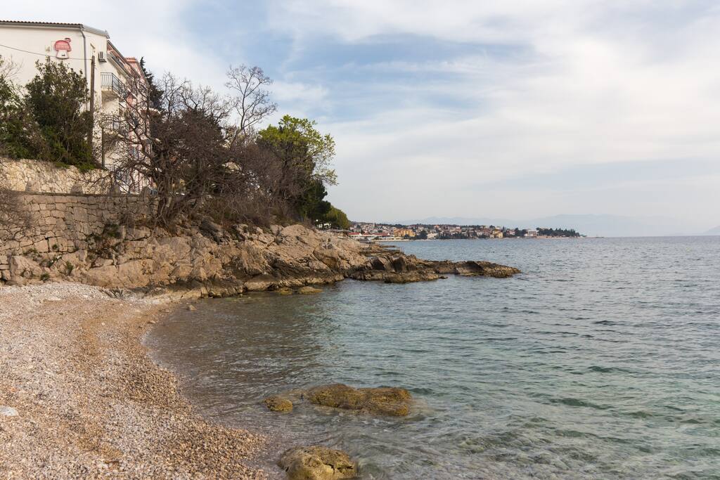 One of beaches near our house, the Building on the photo is the one the apartment is in