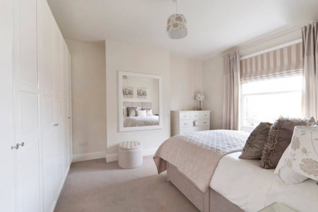 Bedroom Double wardrobe plus TV, large mirror, dressing table and hairdryer