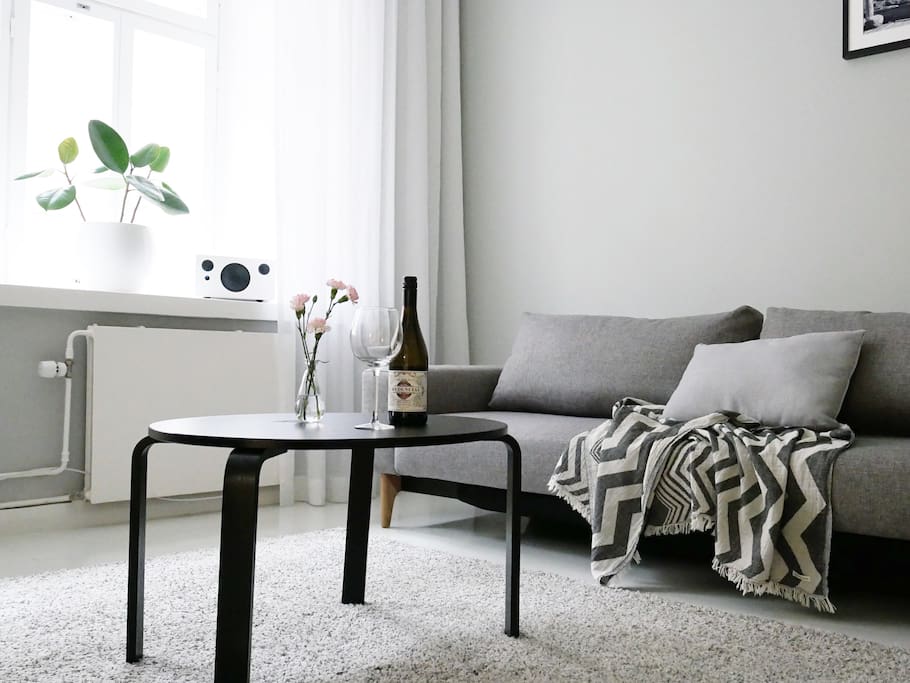Spacious living room with Innovation sofa bed