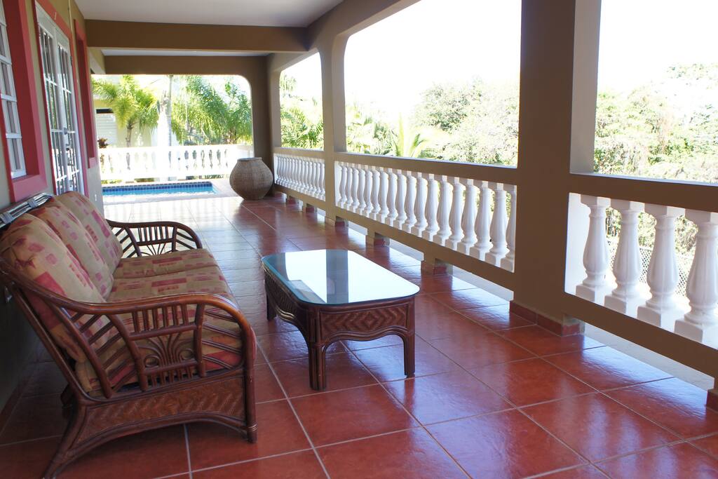 Balcony with outdoor furniture