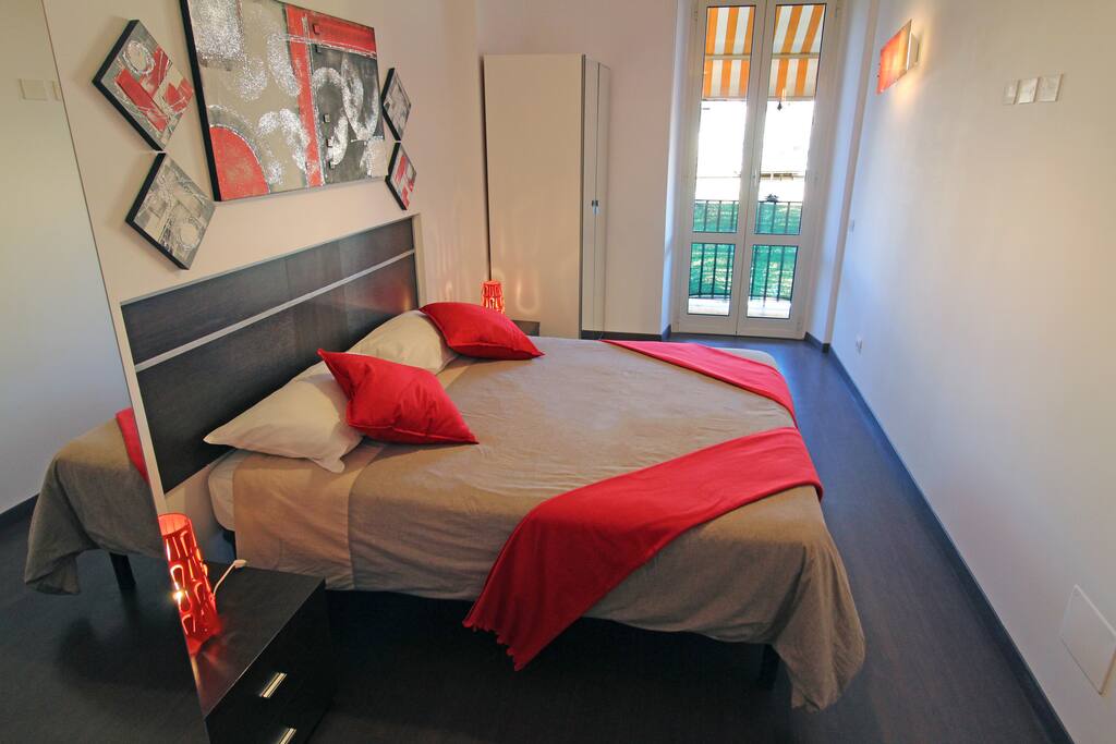 Double room with twin beds joined into a double one