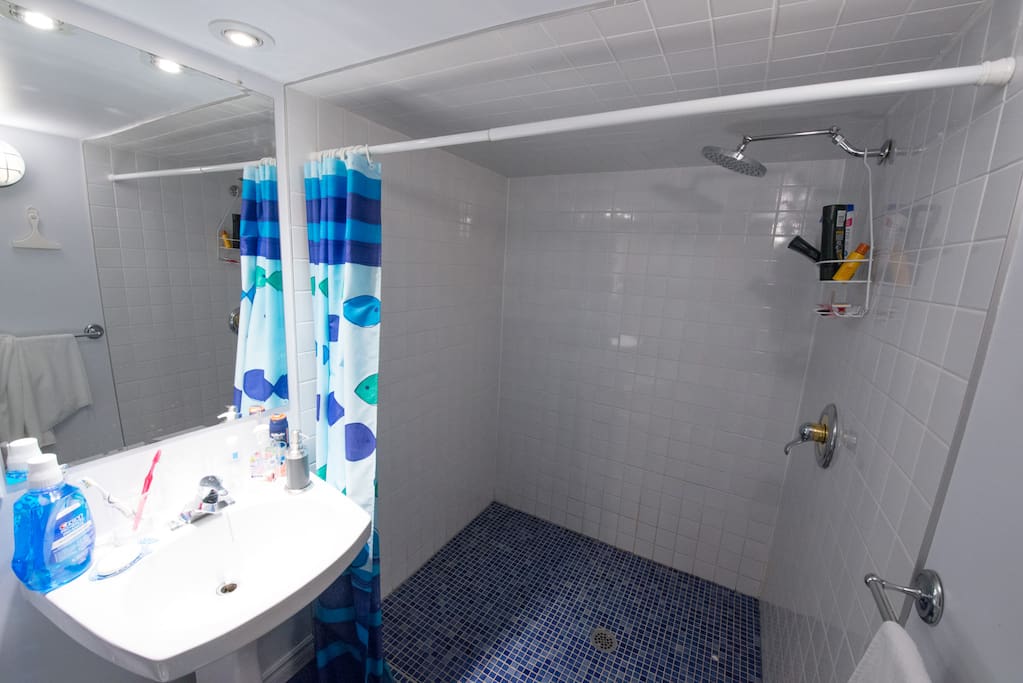Grande douche!
Huge shower !
