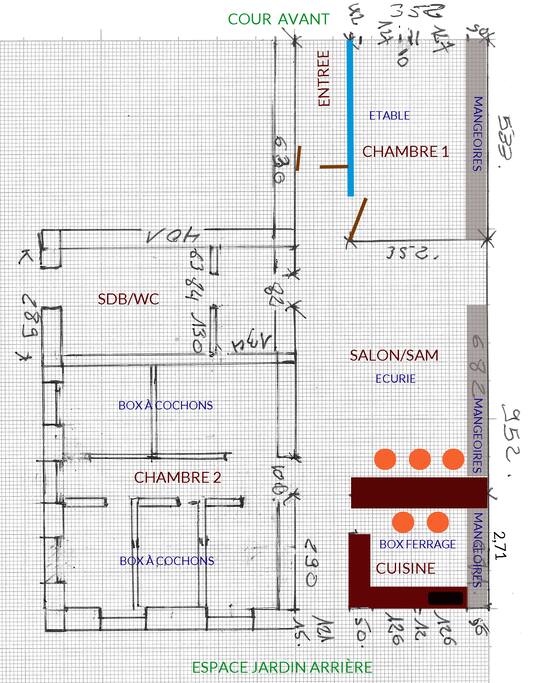 Plan d'aménagement de l'écurie