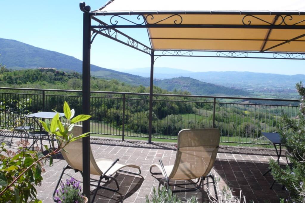 the main terrace in summer