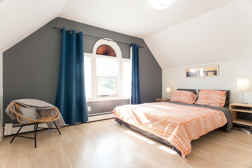 Your large bedroom with lots of natural light