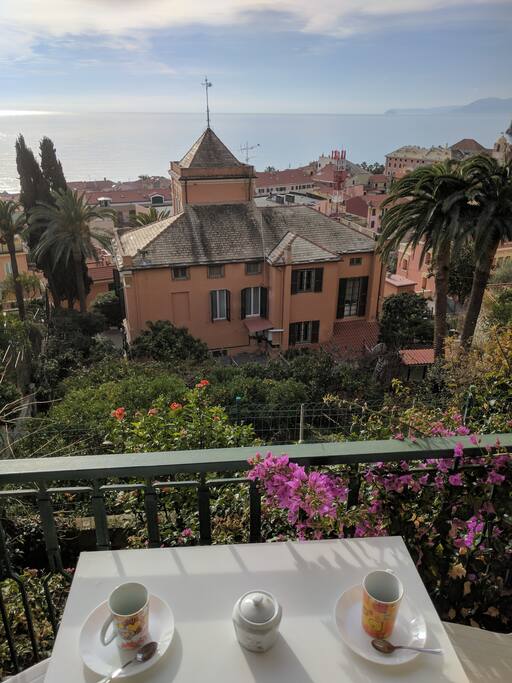 Vista giardino e mare