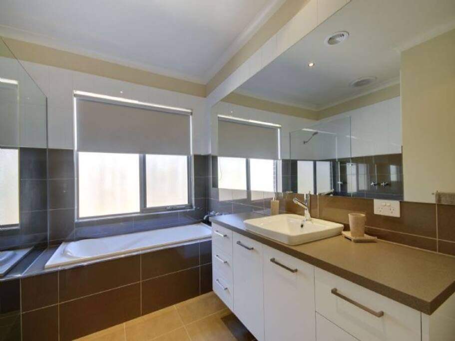 SPACIOUS modern bathroom with HUGE shower
