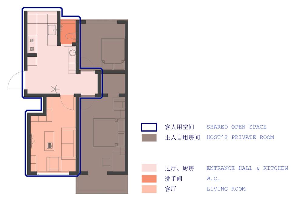 房间空间使用平面说明