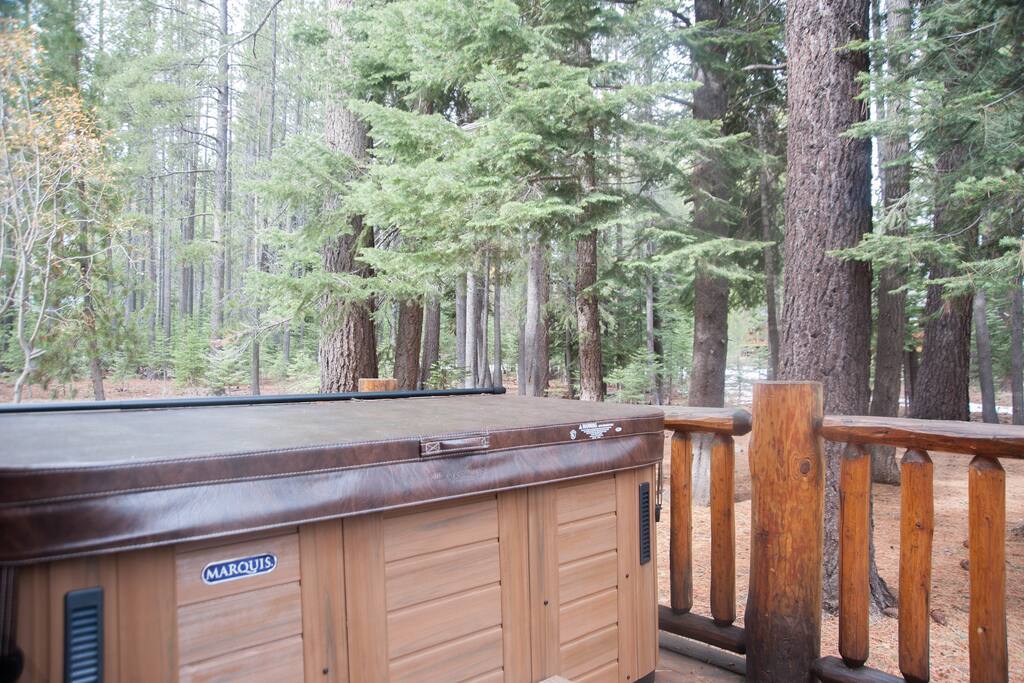 The hot tub and large back deck!