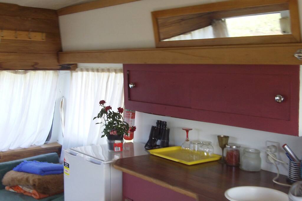 Inside caravan