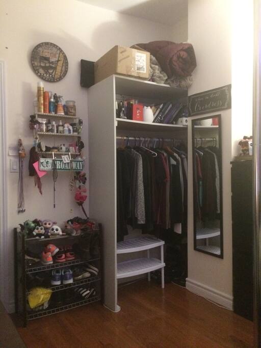 This closet space will be emptied for your use!