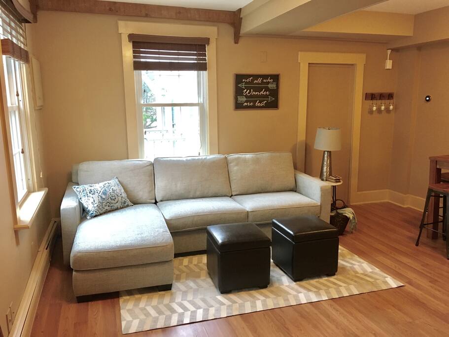 Comfy sofa bed with chaise in Living Room