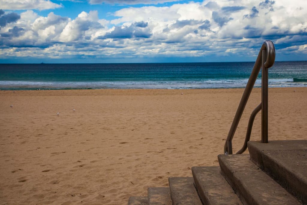 The beach down the street!