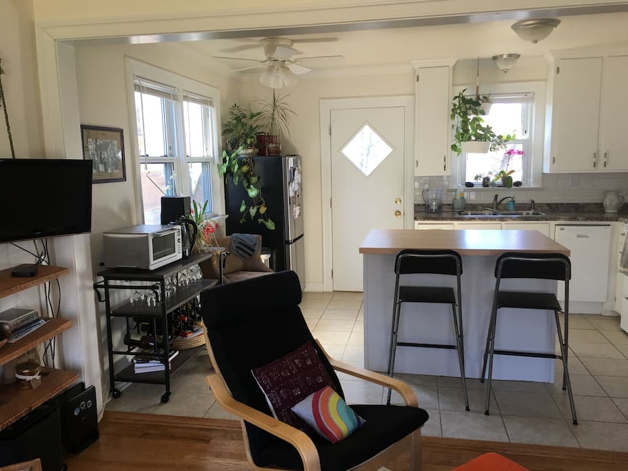 The bright and open kitchen.