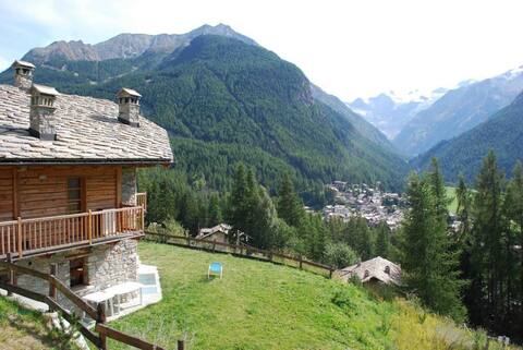 Large chalet with super view and the private garden