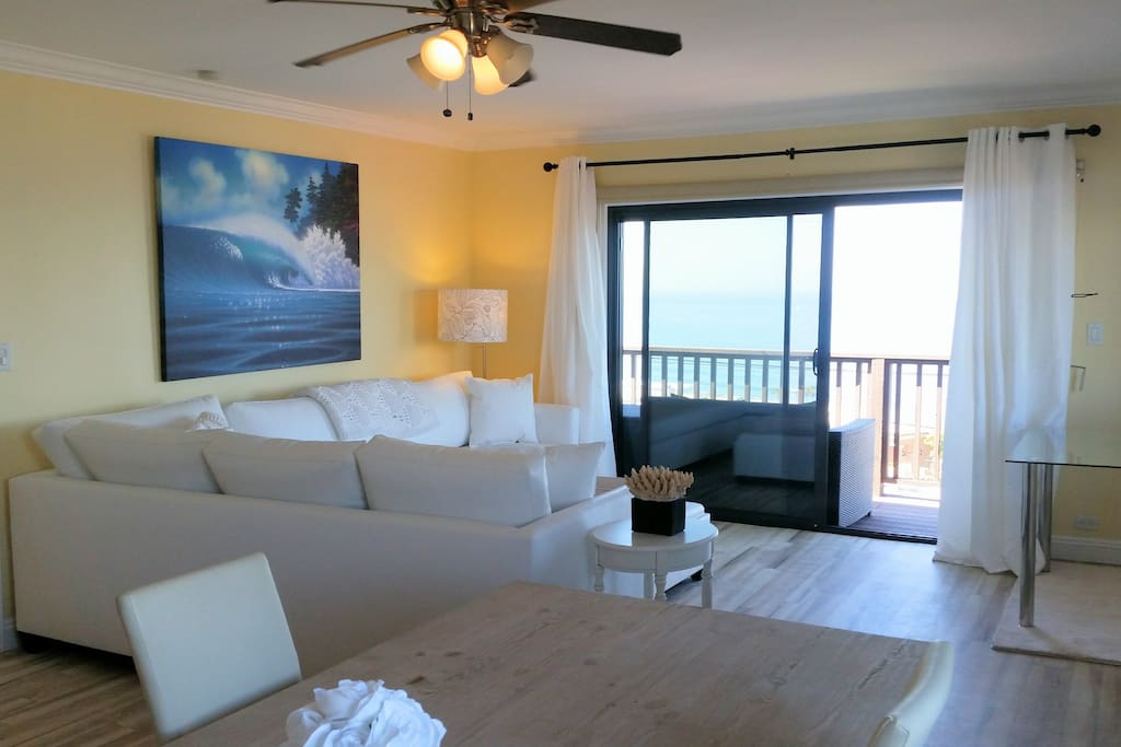 Living room with ocean view.