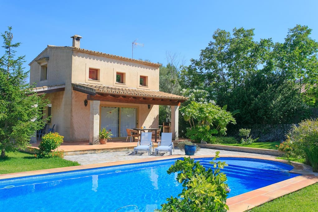 Private pool with terrace and garden area