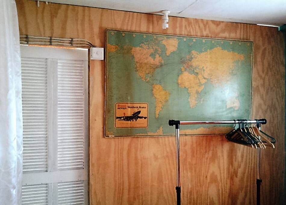 Lay in bed and view the British Airways (antique) Travel Map