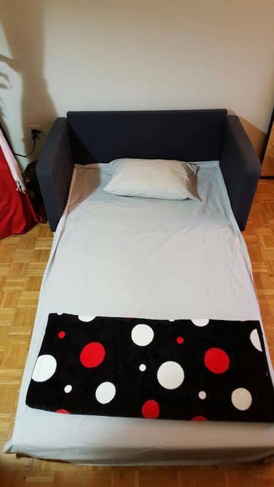 Sofa turned into bed