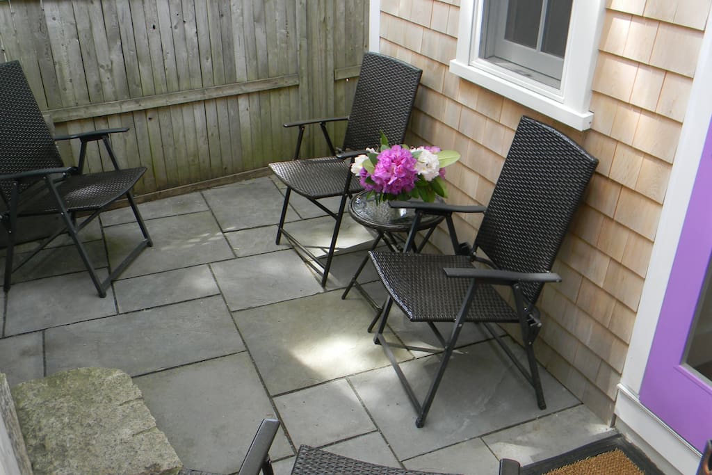 back patio with seating