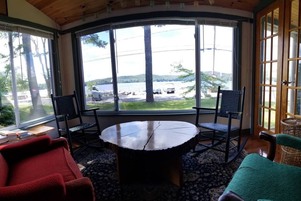 180 degree lake view from the south side of the porch