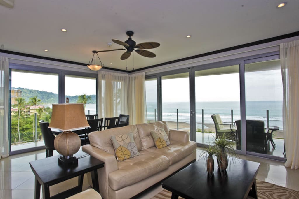 Main living area with ocean views
