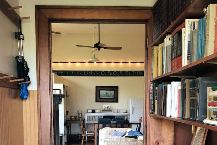 An old school library greets you as you step back in time.
